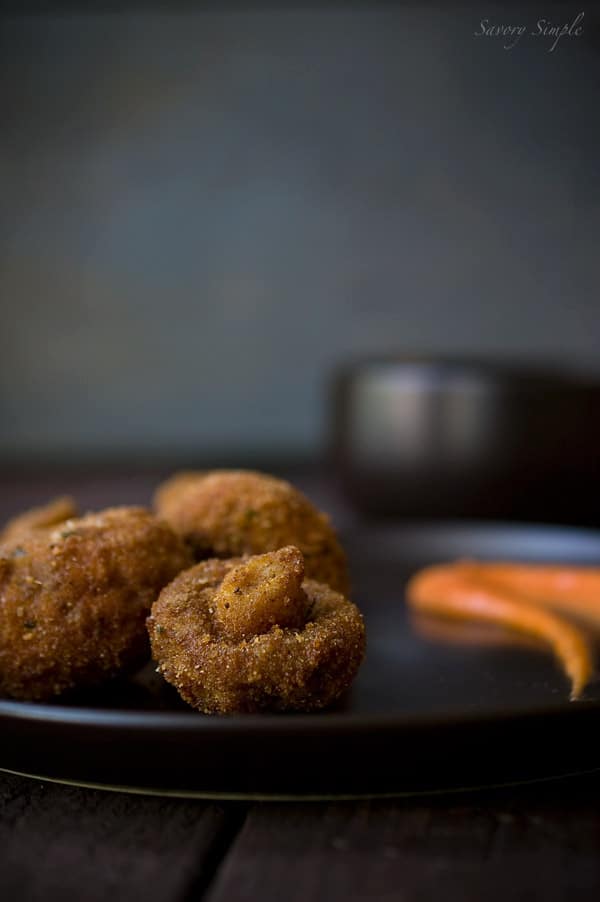 Crispy Old Bay Mushrooms with Sriracha Mayo ~ Savory Simple ~ www.savorysimple.net