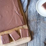 Overhead shot of yellow sheet cake recipe