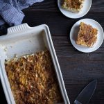 This sweet Apple Noodle Kugel recipe is perfect for celebrating Jewish holidays including Chanukah and Passover! Sour cream, cottage cheese, and a cinnamon-sugar topping help make this a perfect comfort food dish.