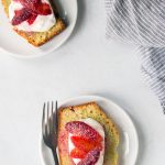 Beautiful blood orange olive oil cake, photographed from above