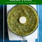 This tomatillo salsa verde recipe is fast and easy, with an incredible smoky flavor that comes from broiling the veggies. Serve with tortilla chips or alongside your favorite entrees. I personally love it with tacos!