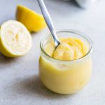 Lemon curd in a mason jar.