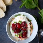 Macerated Cherries Recipe with Ricotta, Mint, and Almonds