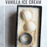 No-Churn Vanilla Ice Cream Recipe Photo with Text Overlay