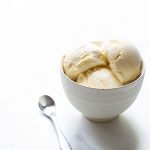 mascarpone gelato recipe in a bowl with a spoon